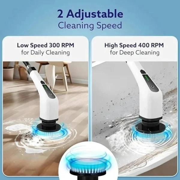 9-in-1 Cordless Electric Spin Scrubber – Power Cleaning Brush with Adjustable Extension Handle & 9 Replaceable Heads for Bathroom, Tub, and Tile