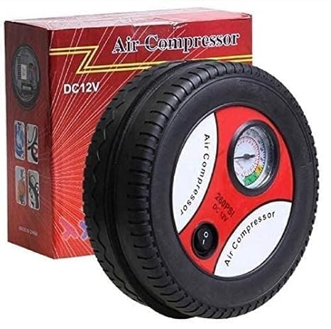 Heavy Duty Portable DC 12V Mini Tire Air Compressor with Multi-Use Adapters