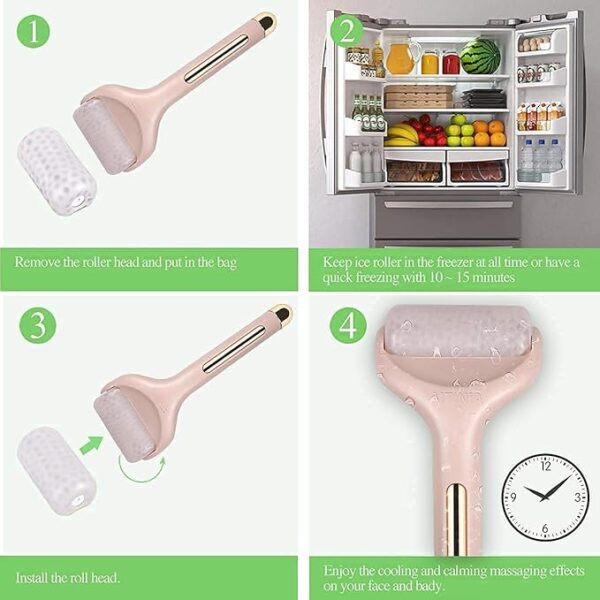 Premium Facial Ice Roller – Cooling Massage Tool for Face and Eyes to Depuff, Soothe Skin, and Shrink Pores