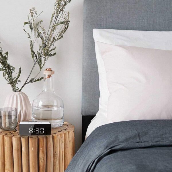 Modern LED Digital Alarm Clock with Mirror Display – Large Number Table Clock with Temperature & Snooze for Bedroom, Office, and Desk