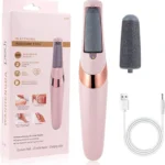 Rechargeable Electric Foot File Callus Remover – Professional Pedicure Wand Tool with Dual Speeds & 2 Roller Heads